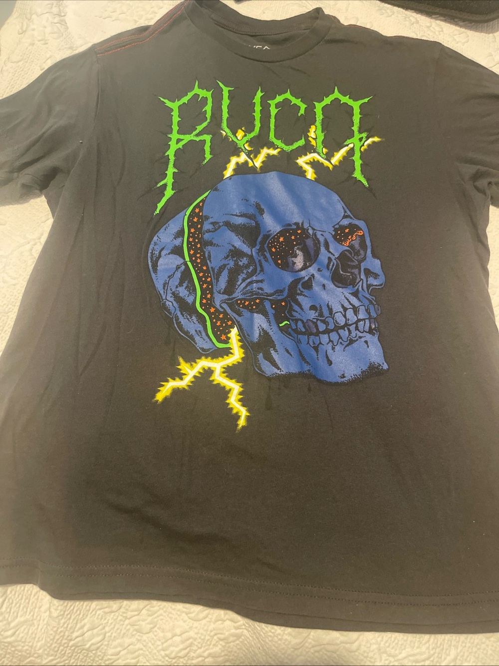 RVCA Boys XL Black Short Sleeve Bright Graphic T-Shirt